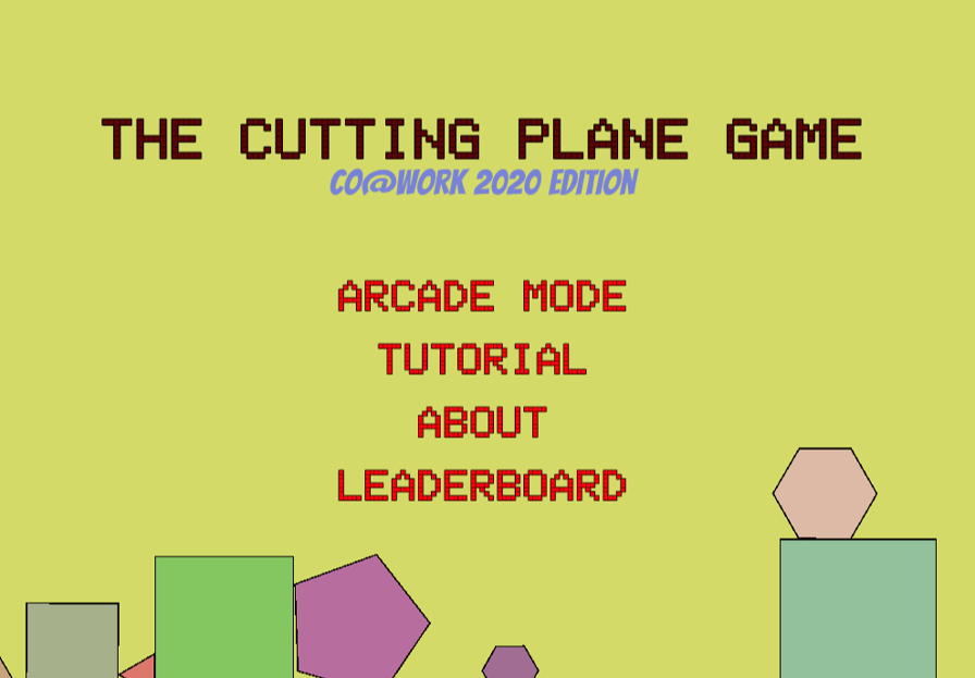 The Cutting Plane Game スタート画面